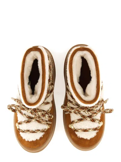 Moon Boot Shearling And Suede Winter Boots In Brown