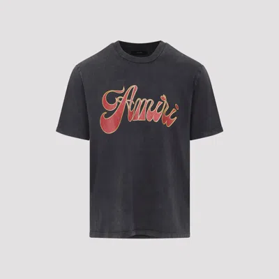 Amiri Black Crewneck Logo T-shirt In Black
