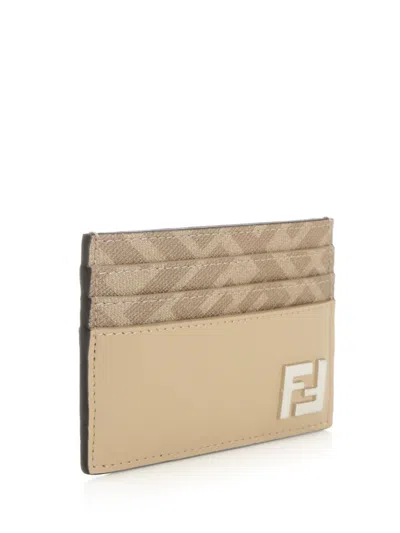Fendi Vertical Card C Vit.king/ Pu F Wallets Beige