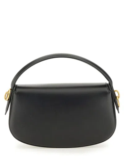 Saint Laurent Voltaire In Box Curved-handle Leather Shoulder Bag In Black