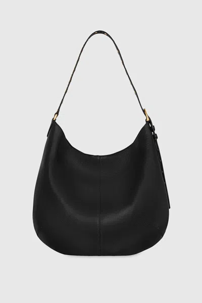 Rebecca Minkoff Naomie Leather Hobo Shoulder Bag In Black