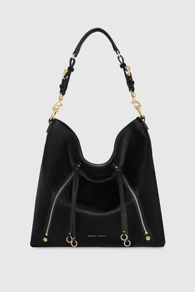 Rebecca Minkoff Rivington Leather Hobo Bag In Black