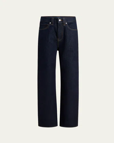 Khaite Womens Benson Bonnie Straight-leg Denim-blend Jeans In Blue