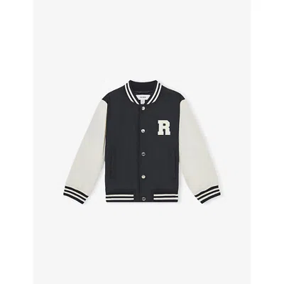 Reiss Mink Brown  Off White Arkan Colour-block Woven Bomber Jacket 3-9 In Multi