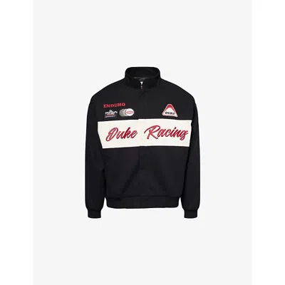 Duke & Dexter Mens Black Dr1 World Championship Embroidered Cotton Jacket