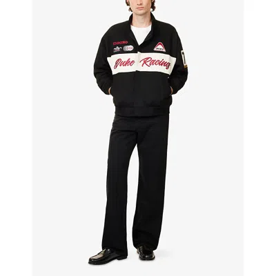 Duke & Dexter Mens Black Dr1 World Championship Embroidered Cotton Jacket