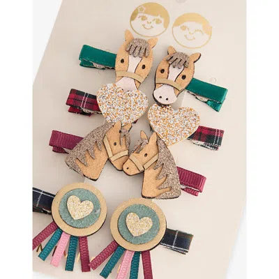 Mimi & Lula Ti Pony Pals Hair Clips Set Of Eight In Multi