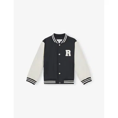 Reiss Mink Brown  Off White Arkan Colour-block Woven Bomber Jacket 3-9 In Brown