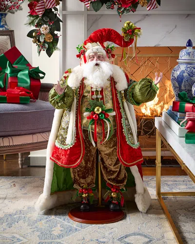 Mark Roberts Limited Edition Holly And Ivy 36" Santa Figurine In Multi