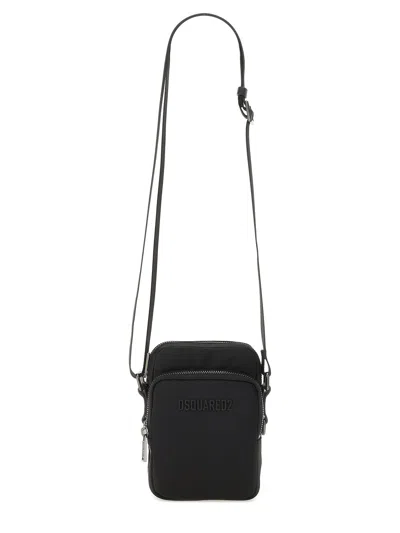 Dsquared2 Dsquared Men Black Canvas Urban Crossbody Bag In Black