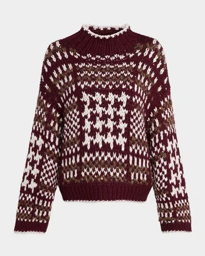 Brunello Cucinelli Mock-neck Nordic Cashmere Sweater In Multi