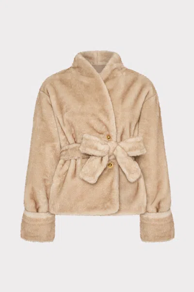 Milly Faux Fur Shawl Jacket In Multi