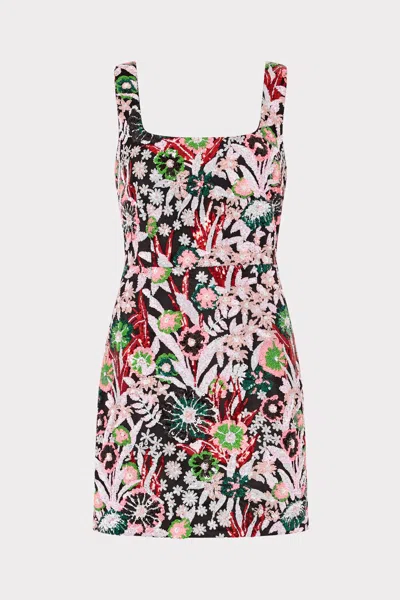 Milly Wildflower Sequin Mini Dress In Multi