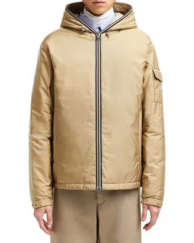 Moncler Evettes Nylon Hooded Jacket In Brown