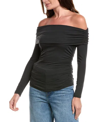 Rag & Bone Lucy Off The Shoulder Ruched T-shirt In Black