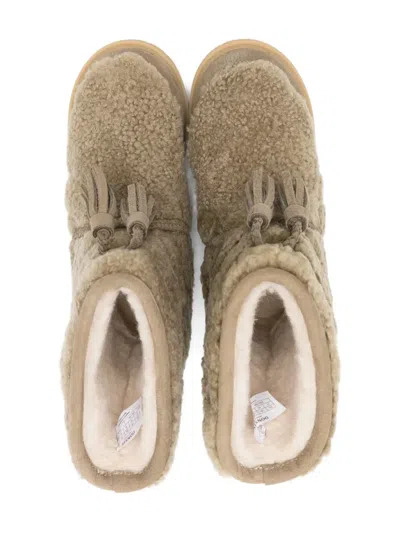 Donsje Myril Fringed Shearling Boots In Multi