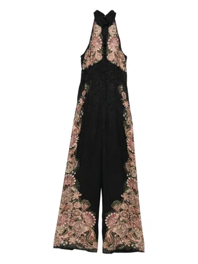 Twinset Combinaison Longue Jacquard Avec Imprimé In Black