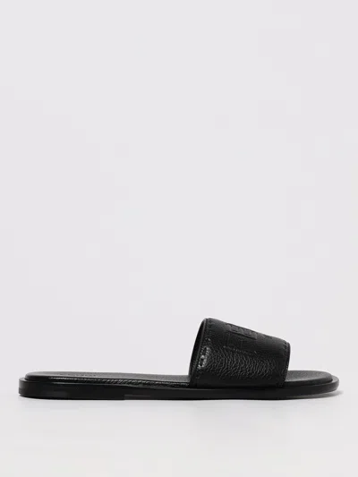 Fendi Sandals With Logo In Black