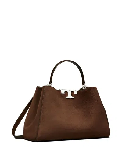 Tory Burch Mini Eleanor Pebbled Leather Shoulder Bag In Brown