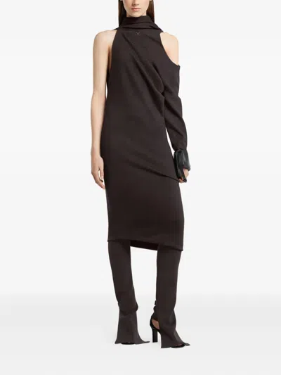 垂坠羊毛中长连衣裙