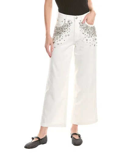 Rag & Bone Sofie Flexi Ecru Ultra High-rise Wide Leg Jean In Gold