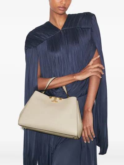 Tory Burch Eleanor Soft Leather Mini Satchel In Neutral