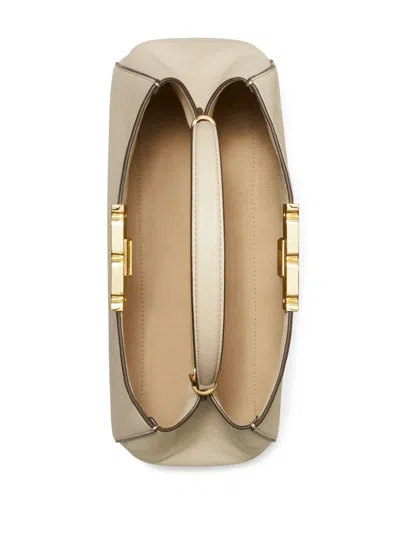 Tory Burch Eleanor Soft Leather Mini Satchel In Neutral