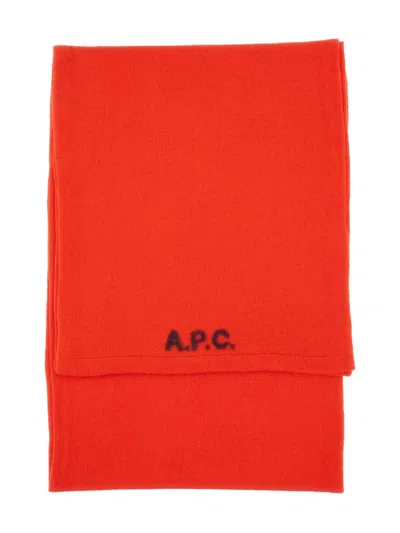 Apc Logo-embellishment Scarf In Red