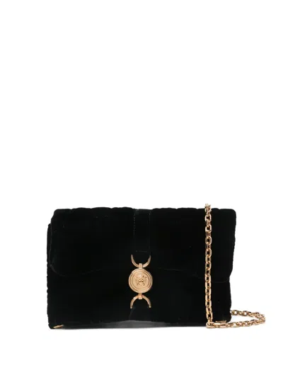Versace Structured Black Bag With Subtle Hardware Accents In Black