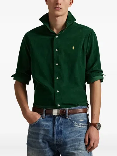 Polo Ralph Lauren Custom Fit Long Sleeve Button-down Shirt In Green
