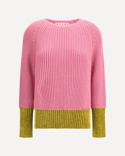 Marni Crewneck Hood Kangaroo Pocket Long Sleeves Ribbed Cuffs In Multi