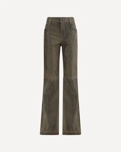 Etro Leather Pants In Brown