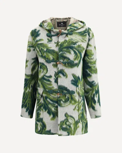 Etro Hooded Jacquard Wool-blend Jacket In Multi