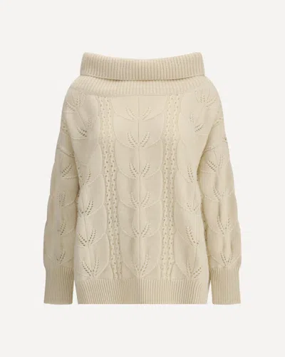 Ermanno Scervino Oversized Perforated Sweater In Neutral