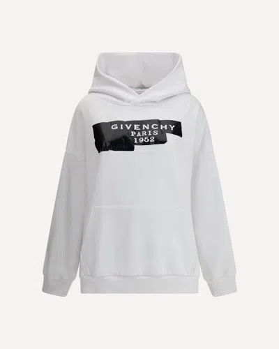 Givenchy Logo Printed Drawstring Hoodie In White