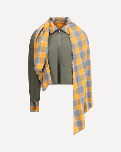 Marbell Kirsten Plaid-trimmed Zip-front Jacket In Multi