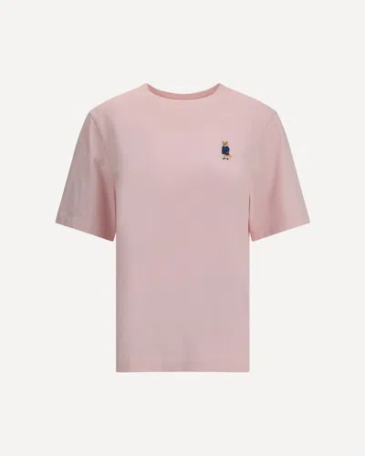 Maison Kitsuné Fox Motif Cotton T-shirt Embroidered Detail In Multi