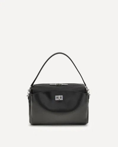 Balenciaga Rectangular Leather Handbag Top Handle In Black
