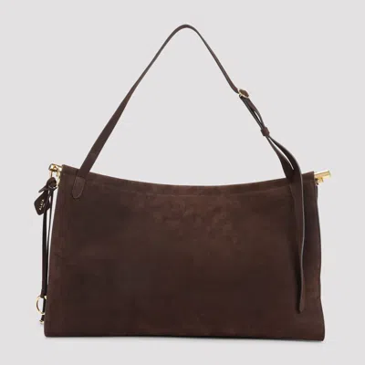 Alaïa Le Click East West Large Bag In Nubuck In Brown