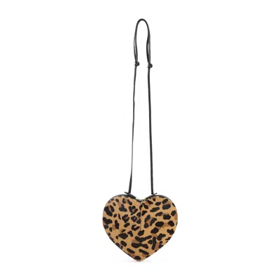 Alaïa Alaia Le Coeur Bag In Leopard-print Calf Hair Women In Black