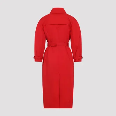 Jacquemus Belted Trench Coat With Structured Collar In Red