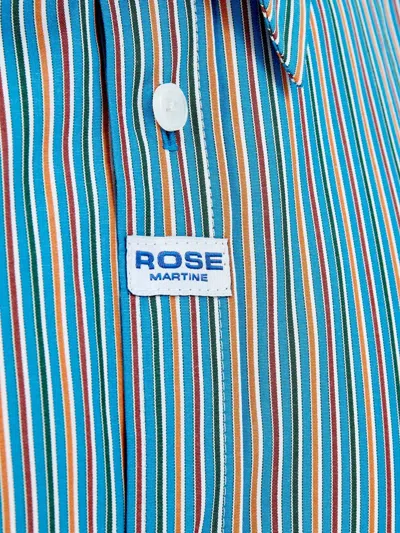 Martine Rose Striped Long Sleeve Button-down Shirt In Blue