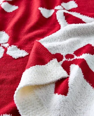Holiday Lane Double Fleece Knit Throw, 50" X 70", Exclusively For Macy's In Red
