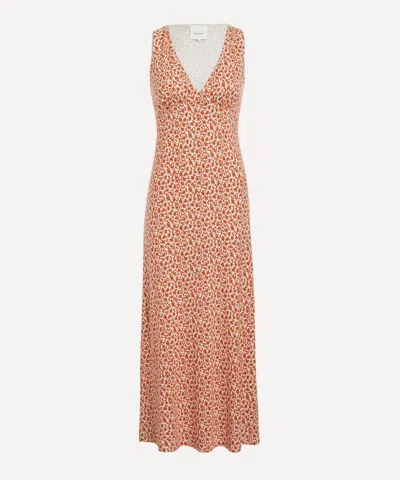 Reformation Brayden Floral-print Stretch-jersey Midi Dress In Pink