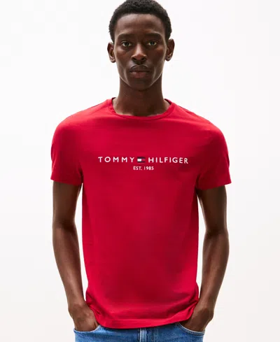 Tommy Hilfiger Tommy Logo T-shirt Crew Neck In Red