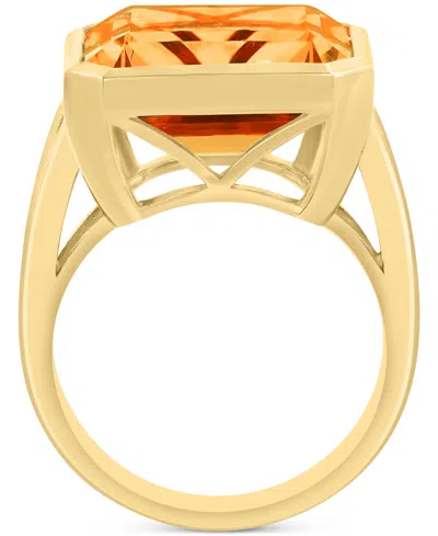 Effy Collection Effy Citrine Statement Ring (11 Ct. T.w.) In 14k Gold Over Silver (available In Blue Topaz) In Yellow