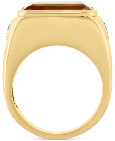 Effy Collection Effy Citrine (5-1/2 Ct. T.w.) & White Topaz (2-1/3 Ct. T.w.) Statement Ring In 14k Gold-plated Sterl In Multi