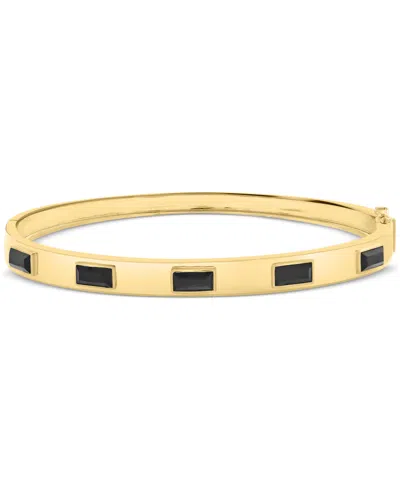 Effy Collection Onyx (1-1/3 Ct. T.w.) Bangle Bracelet In 14k Gold Over Silver In Black