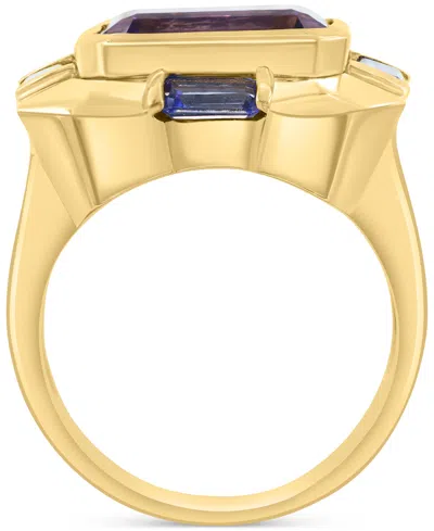 Effy Collection Effy Amethyst (5 Ct. T.w.) & Tanzanite (2-1/2 Ct. T.w.) Statement Ring In 14k Gold-plated Sterling S In Purple