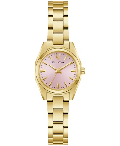 Bulova Surveyor Womens Gold Tone Stainless Steel Bracelet Watch 97l187 In Gold